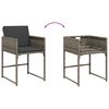 vidaXL 17 Piece Garden Dining Set with Cushions Grey Poly Rattan