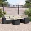 vidaXL 6 Piece Garden Sofa Set with Cushions Black Poly Rattan