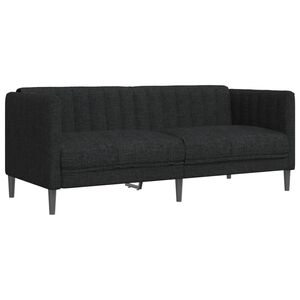 vidaXL Sofa 2-Seater Black Fabric