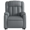 vidaXL Stand up Massage Recliner Chair Grey Faux Leather