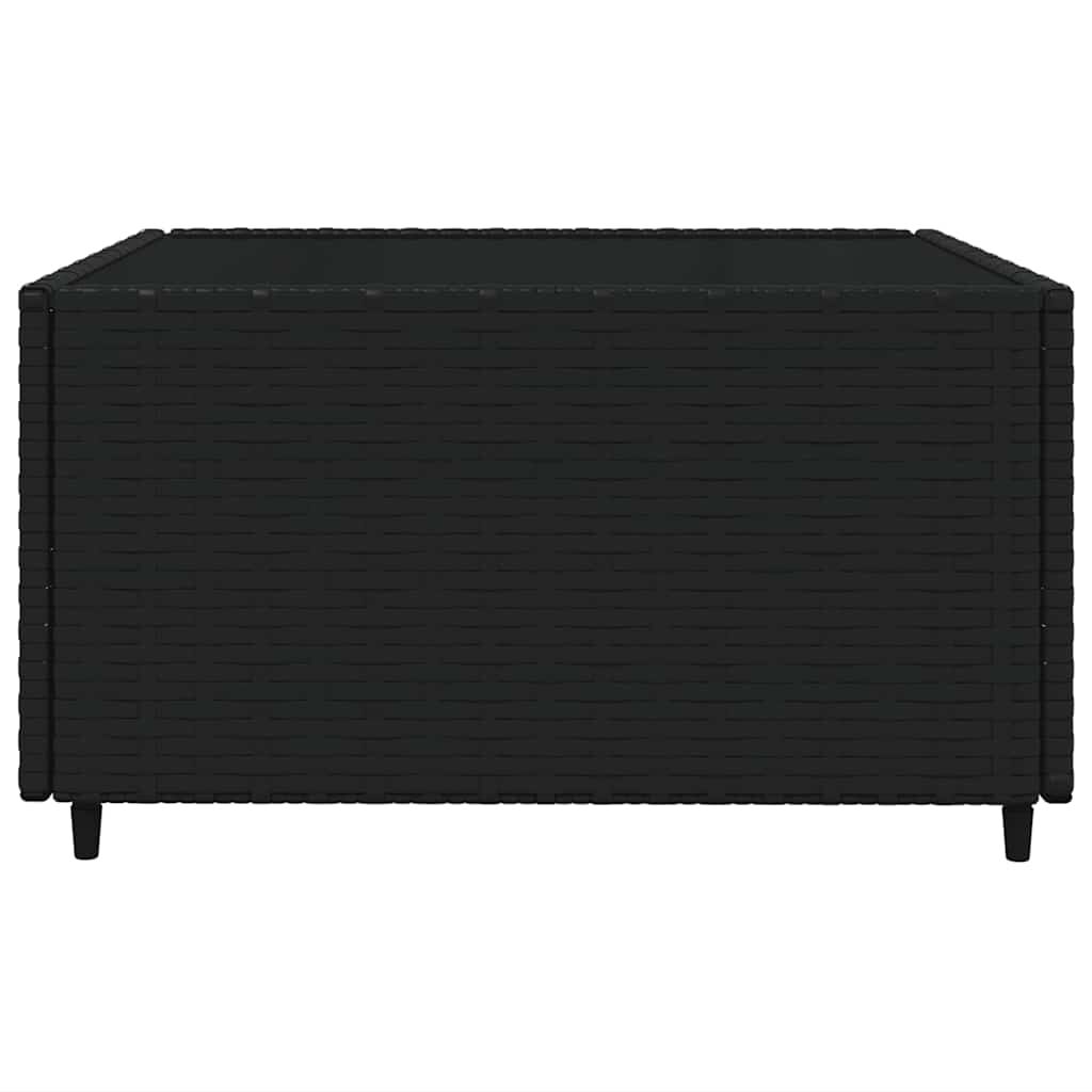 vidaXL 4 Piece Garden Lounge Set with Cushions Black Poly Rattan