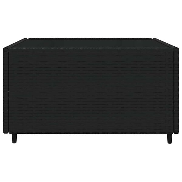vidaXL 4 Piece Garden Lounge Set with Cushions Black Poly Rattan
