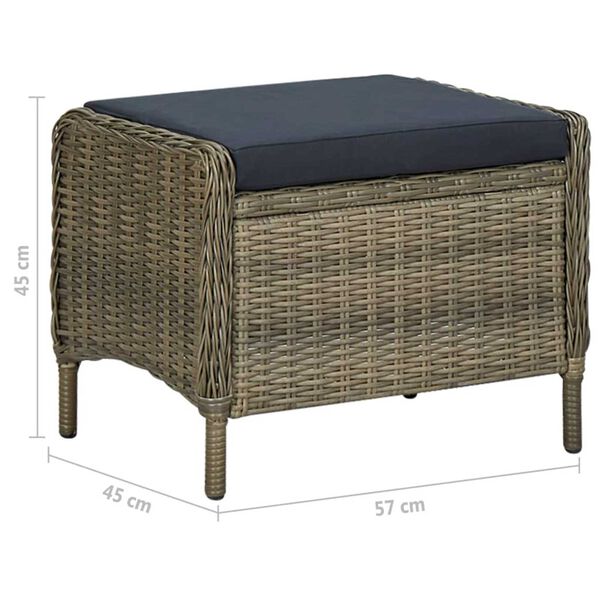 vidaXL 5 Piece Garden Dining Set Brown