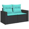 vidaXL 10 Piece Garden Sofa Set with Cushions Black Poly Rattan
