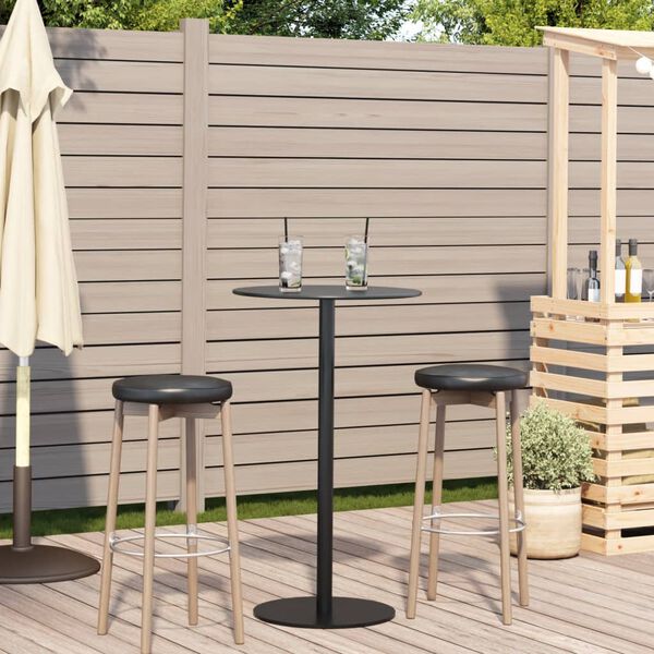 vidaXL Garden Table Round Black Ø60x105 cm Steel