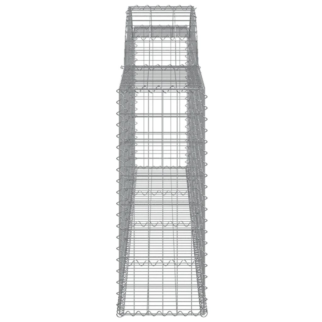 vidaXL Arched Gabion Baskets 5 pcs 300x30x80/100 cm Galvanised Iron