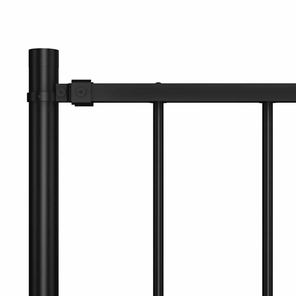 vidaXL Fence Panel with Posts Powder-coated Steel 1.7x0.75 m Black