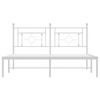 vidaXL Metal Bed Frame without Mattress with Headboard White 150x200cm