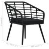 vidaXL Garden Chairs with Cushions 2 pcs Poly Rattan Black