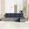vidaXL Garden Sofa Set with Cushion 5 pcs Grey Poly Rattan