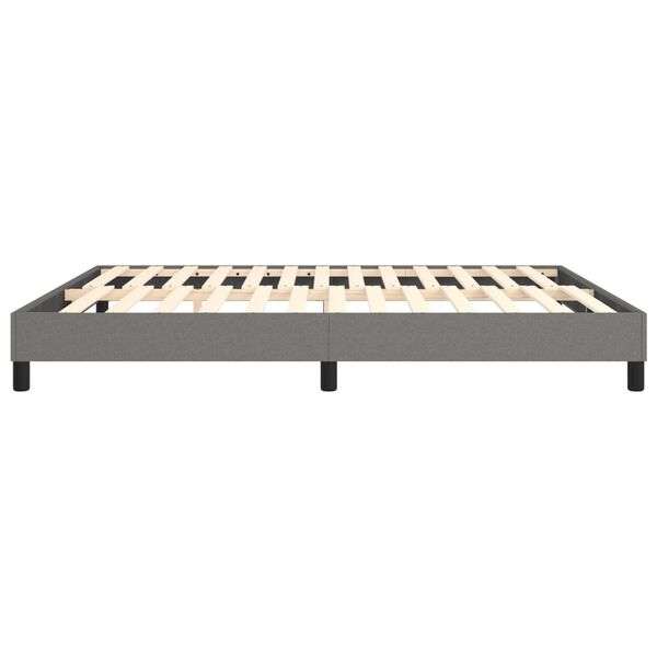 vidaXL Bed Frame without Mattress Dark Grey King Fabric (US Only)