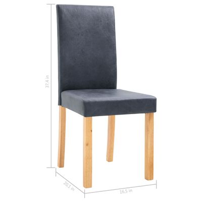 vidaXL Dining Chairs 2 pcs Gray Faux Leather