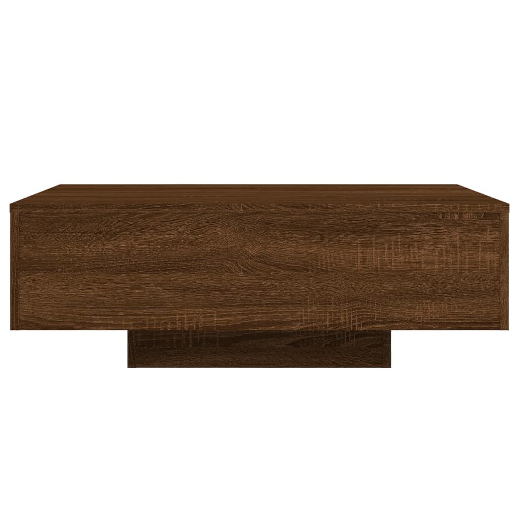 vidaXL Coffee Table with LED Lights Brown Oak 85x55x31 cm
