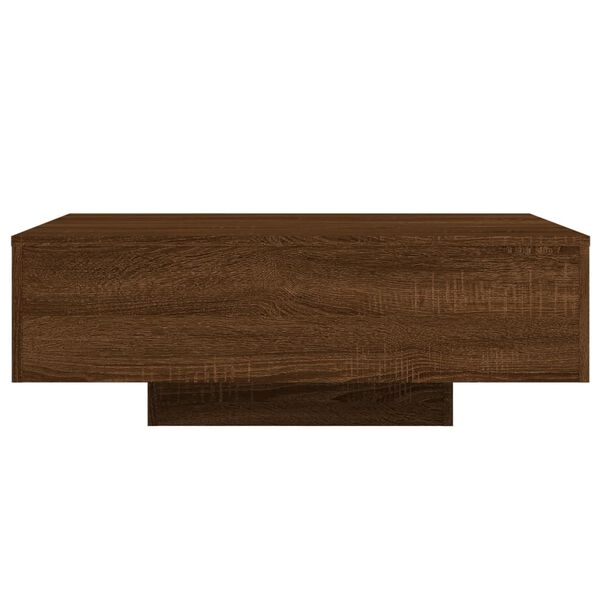vidaXL Coffee Table with LED Lights Brown Oak 85x55x31 cm