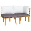 vidaXL 2 Piece Garden Lounge Set with Cushions Solid Acacia Wood