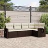 vidaXL 5 Piece Garden Sofa Set with Cushions Brown Poly Rattan