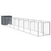 vidaXL Dog House with Run Anthracite 110x813x110 cm Galvanised Steel