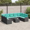 vidaXL Garden Sofa Set Black Poly Rattan