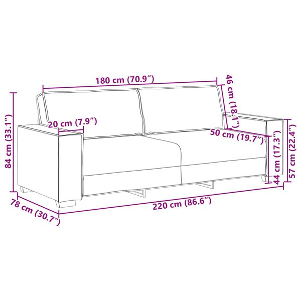 vidaXL 3 Piece Sofa Set with Cushions Dark Grey Fabric