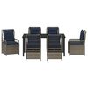 vidaXL Garden Dining Set 7 pcs Grey Poly Rattan