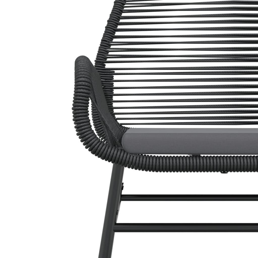 vidaXL Garden Chairs 2 pcs with Cushions Black Poly Rattan