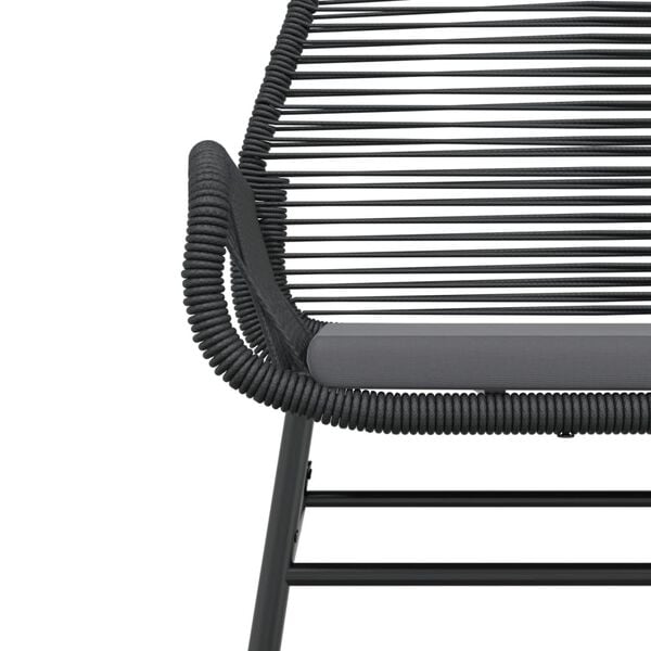 vidaXL Garden Chairs 2 pcs with Cushions Black Poly Rattan