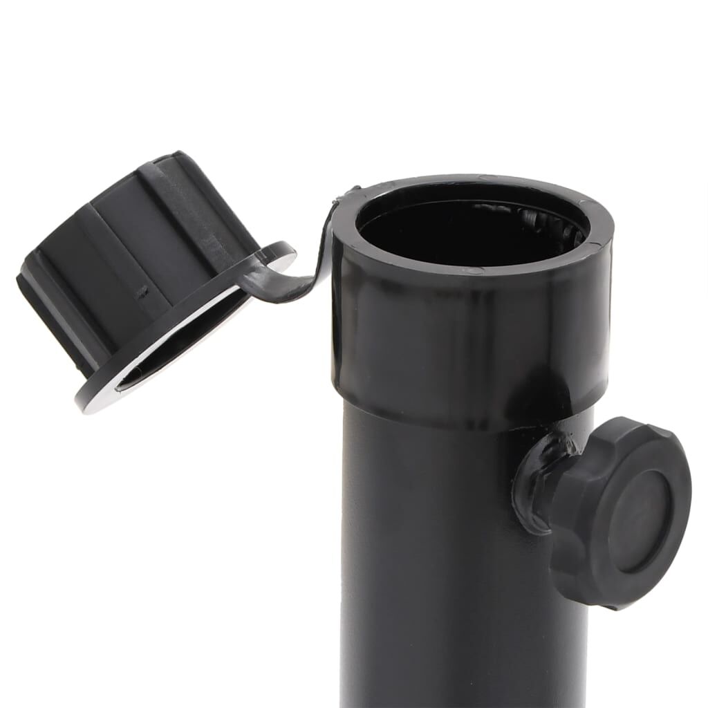 vidaXL Parasol Base Foldable for Ø38/48 mm Pole Glossy Black Steel