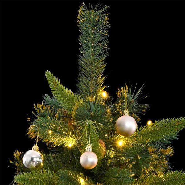 vidaXL Artificial Hinged Christmas Tree 300 LEDs & Ball Set 210 cm
