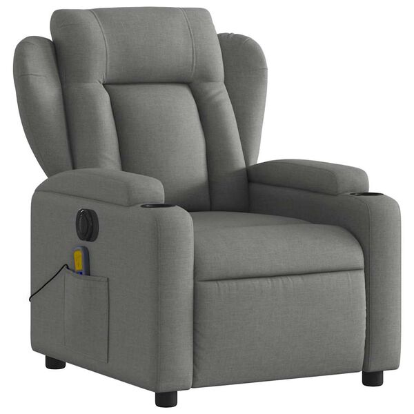 vidaXL Electric Massage Recliner Chair Dark Grey Fabric