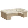 vidaXL 9 Piece Garden Sofa Set with Cushions Beige Poly Rattan