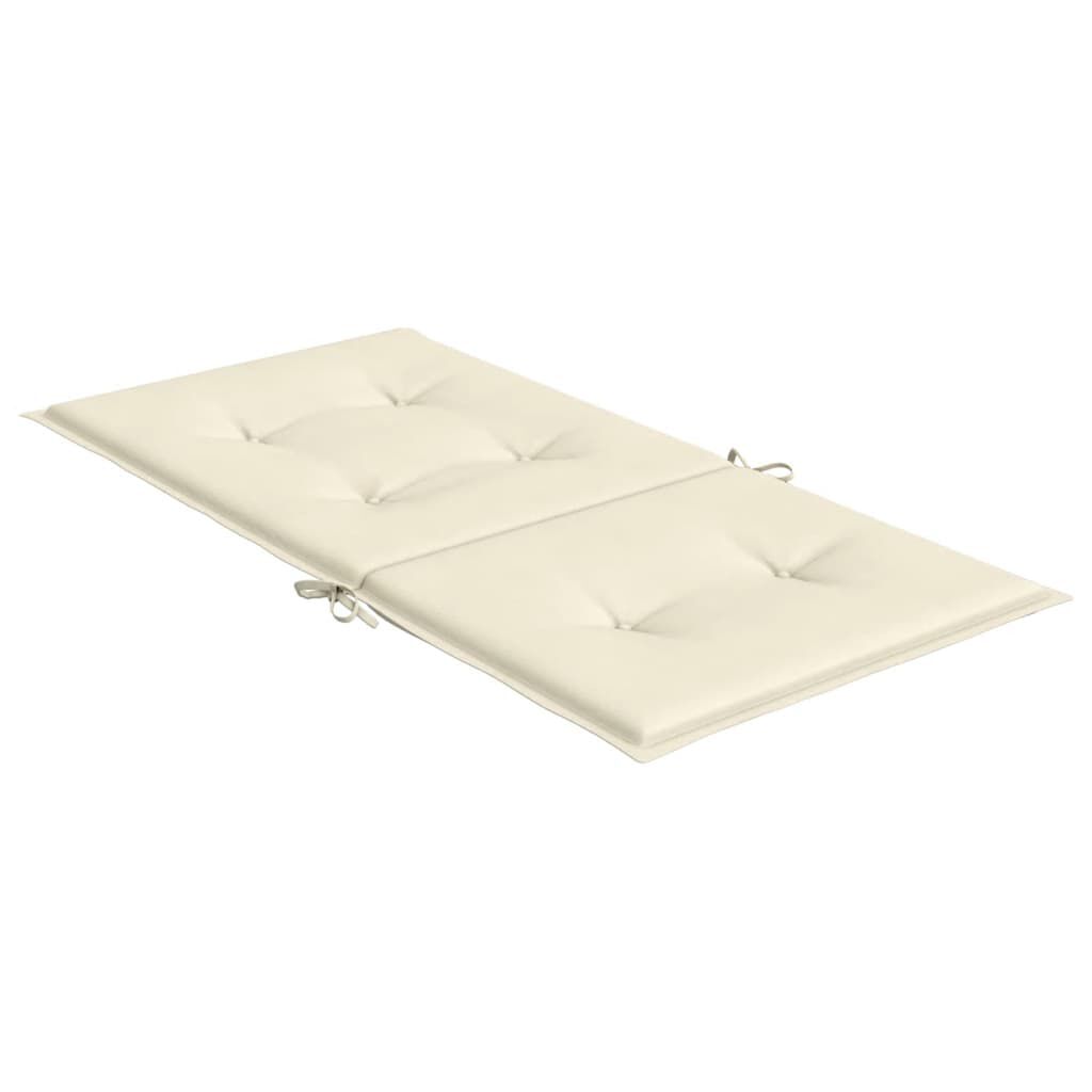 vidaXL Garden Lowback Chair Cushions 2 pcs Cream 100x50x3 cm Oxford Fabric