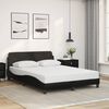 vidaXL Bed Frame "Dover" Black 137x190 cm Double Faux Leather