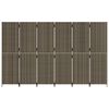 vidaXL Room Divider 6 Panels Grey Poly Rattan