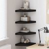 vidaXL Floating Corner Shelves 4 pcs Black 35x35x3.8 cm MDF