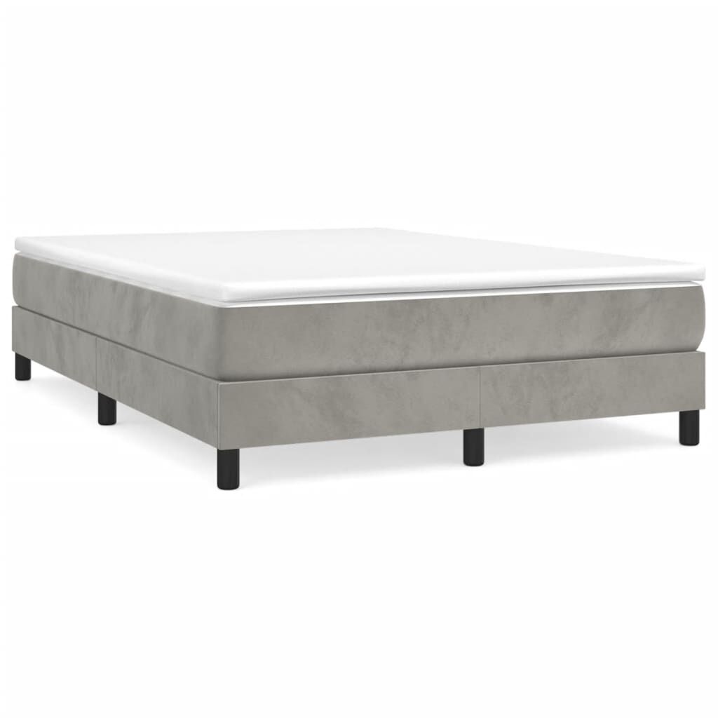 vidaXL Bed Frame without Mattress Light Grey Full Velvet (US Only)
