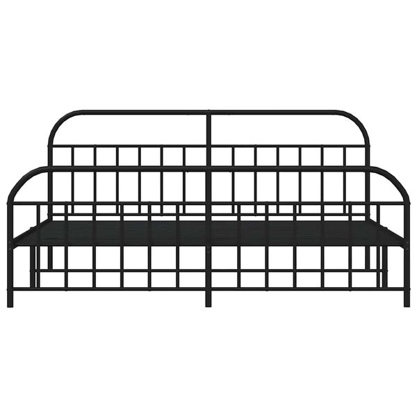 vidaXL Metal Bed Frame without Mattress with Footboard Black 193x203cm