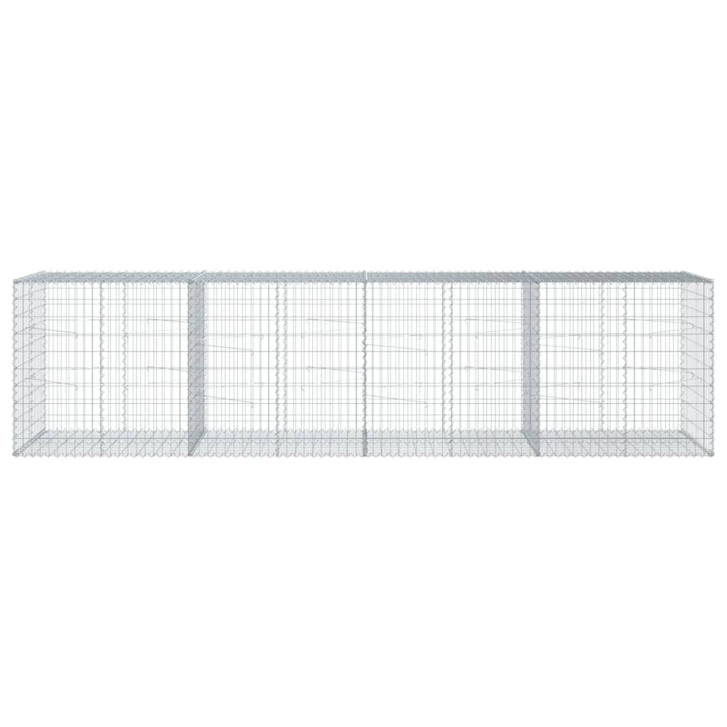 vidaXL Gabion Basket with Cover 400x100x100 cm Galvanised Iron