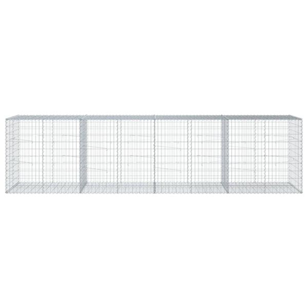 vidaXL Gabion Basket with Cover 400x100x100 cm Galvanised Iron