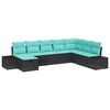 vidaXL Garden Sofa Set 8 pcs Black Poly Rattan