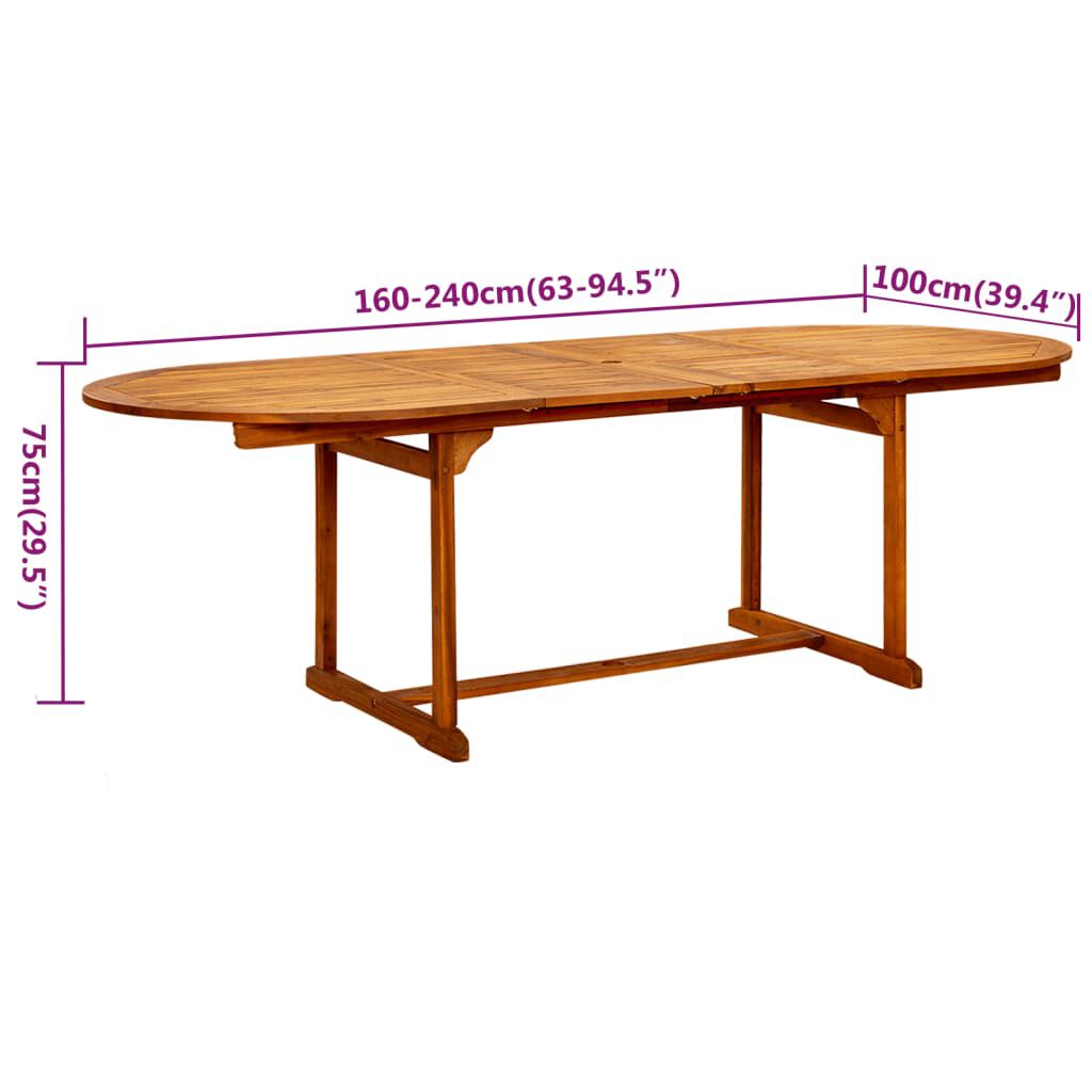 vidaXL 7 Piece Garden Dining Set Solid Wood Acacia
