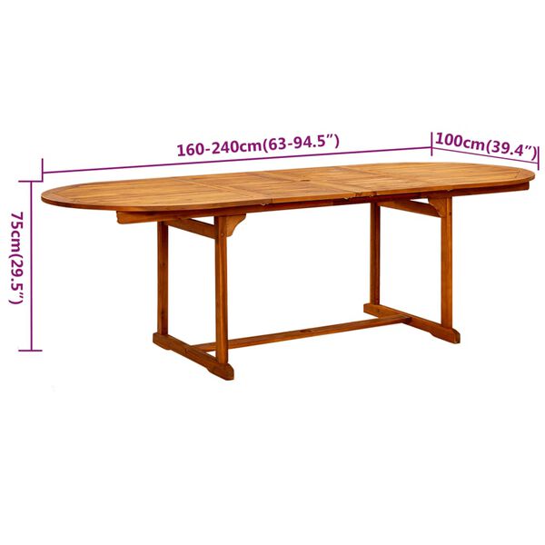 vidaXL 7 Piece Garden Dining Set Solid Wood Acacia