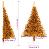 vidaXL Artificial Half Christmas Tree with Stand Gold 120 cm PET