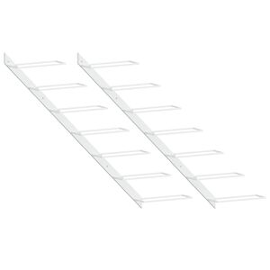 vidaXL Wall-mounted Wine Rack for 7 Bottles 2 pcs White Metal