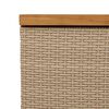 vidaXL Garden Storage Box Beige 110x55x63 cm Poly Rattan Acacia Wood