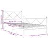 vidaXL Metal Bed Frame without Mattress with Footboard Black 100x200cm