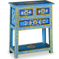 vidaXL Sideboard with Drawers Turquoise 60x30x76 cm Solid Wood Mango