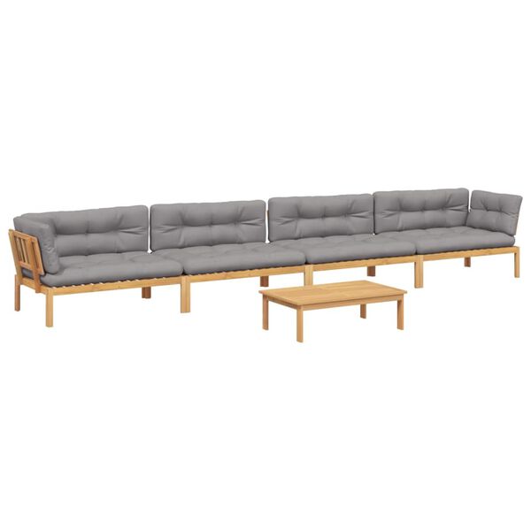 vidaXL 5 Piece Garden Pallet Sofa Set with Cushions Solid Wood Acacia
