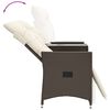vidaXL Reclining Garden Sofa 2-Seater with Table Brown Poly Rattan