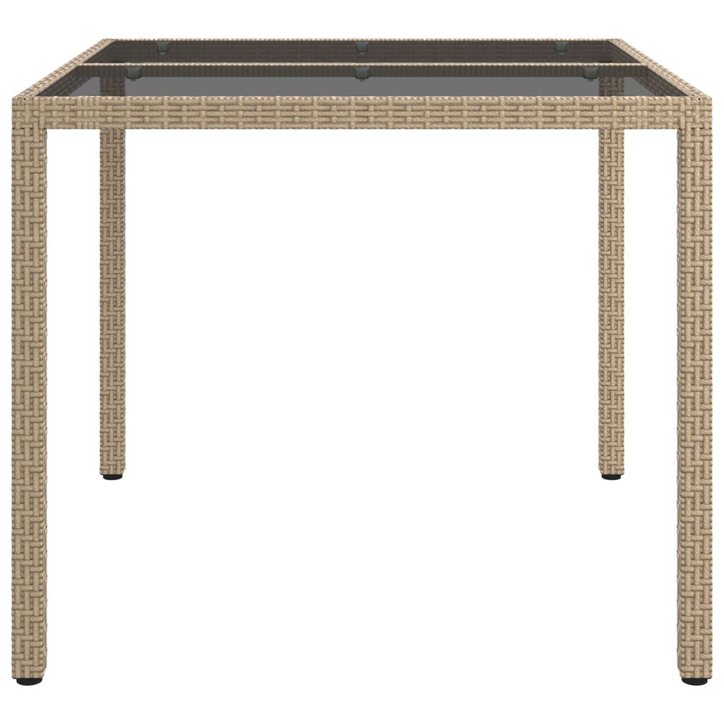vidaXL Garden Dining Table Beige 90x90x75 cm Poly Rattan