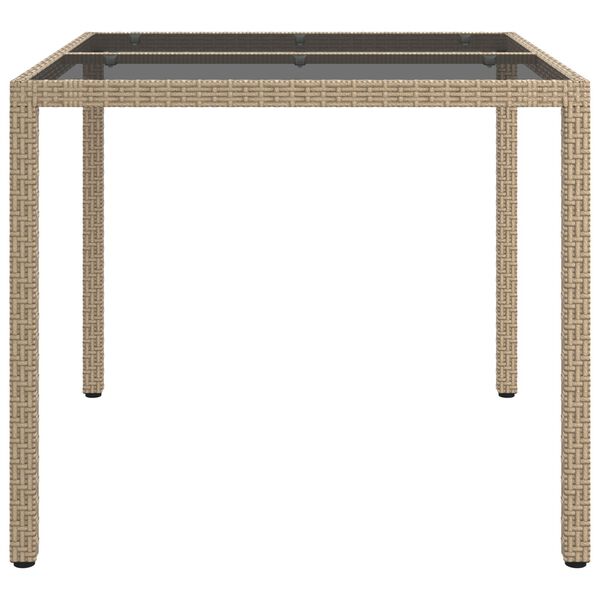 vidaXL Garden Dining Table Beige 90x90x75 cm Poly Rattan
